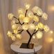 Дерево ночник с белыми цветами настольное Led USB Черное