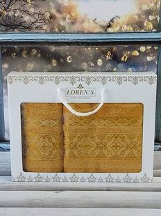 Полотенца Mame krestik yellow Махра набор 2шт