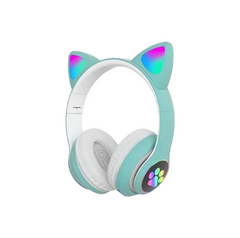 Беспроводные Bluetooth наушники с кошачьими ушками STN-28 Зеленые