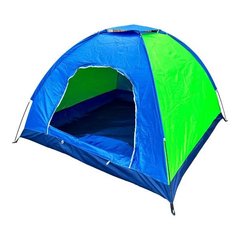 Палатка полуавтомат 4-х местная Синяя с зеленым