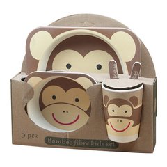 Набір дитячої бамбуковій посуду "Мавпочка"