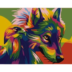Картина по номерам Strateg ПРЕМИУМ Поп-арт волк и орел размером 40х50 см (DY005)