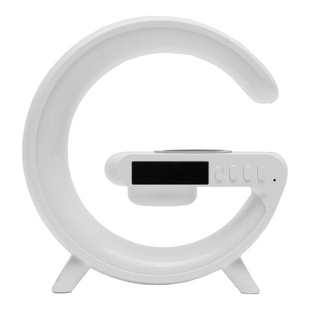 Ночник с беспроводной зарядкой, мини-колонкой и часами Smart Light Белый G63