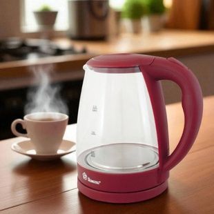 Электрочайник стеклянный в пластиковом корпусе 2200Вт DOMOTEC MS-8213 Red Красный