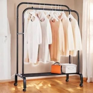 Стойка для одежды напольная металлическая на колесиках Loft Rack Черная