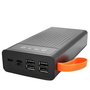Power Bank 30000mAh із вбудованими кабелями Type-C, Lightning, MicroUSB, Iphone 572 Чорний