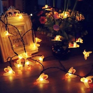 Гірлянда вулична Бджілки 5м 20LED 2V від мережі 220V Тепле світло