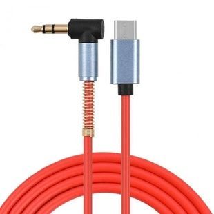 Кабель для колонок и автомагнитол 1м Ky-126 Type-C/3.5мм AUX Красный