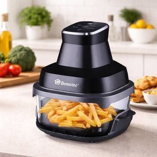 Аэрофритюрница со стеклянной чашей 7л Domotec MS 3228 Черная