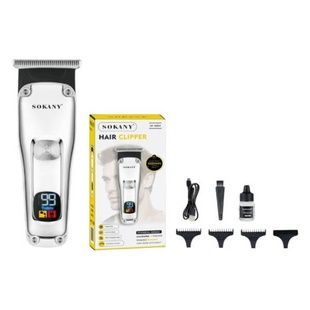 Тример акумуляторний з LED-дисплеєм та змінними насадками Sokany SK-16064 Сірий