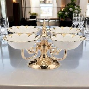 Піднос для фруктів та солодощів (4 тарілки, білі) Fruit tray 1303-4