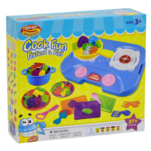 Набор теста для лепки 5 баночек Веселая кухня с аксессуарами Cook Fun