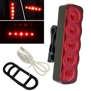Велоліхтар акумуляторний сигнальне червоне світло XFL-101-5LED Чорний