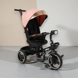 Велосипед трехколесный с родительской ручкой и козырьком и корзиной 9155/388-69 BestTrike Oscar Черный с розовым