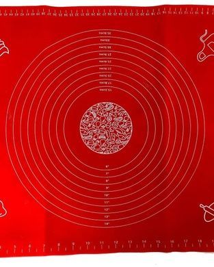 Кондитерський силіконовий килимок для розкочування тіста 40 на 30 см Червоний