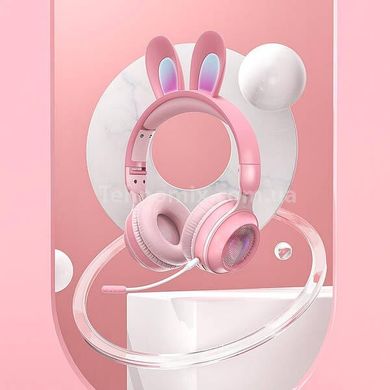Навушники бездротові дитячі з вушками кролика LED підсвічування KE-01