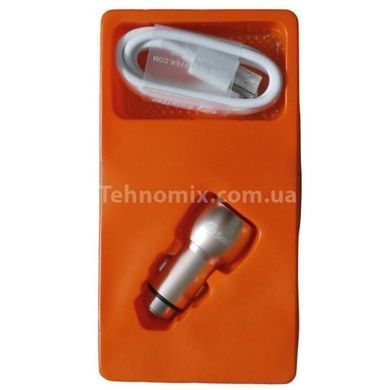 Автомобільний зарядний пристрій Soloffer C201 + кабель usb v8 Сірий з білим
