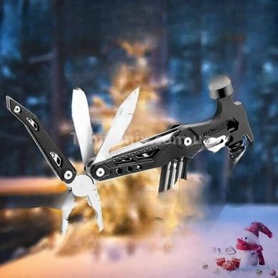 Молоток багатофункціональний мультитул з плоскогубцями 16в1 Traveler MS-034-F-3 Чорний