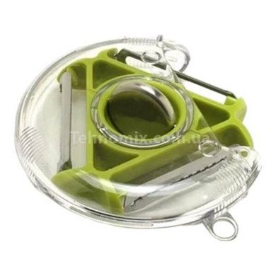 Универсальная овощерезка трехсторонняя для нарезки соломкой Rotary multifunctional peeler Зеленая