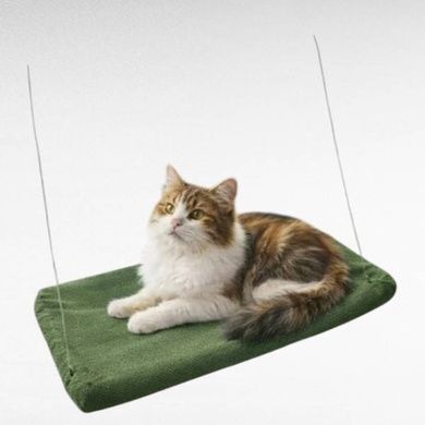 Лежанка для кішок на вікно з присосками Window Mounted Cat Bed Зелена