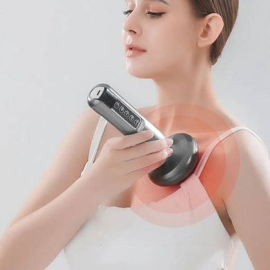 Массажер ручной вакуумный с подогревом регулируемый Cupping massage Серый