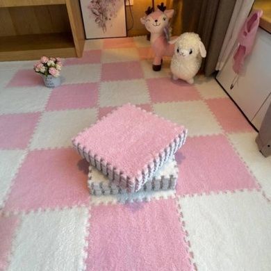 Коврик-пазл плюшевый 30&times;30см 10шт/уп floor mat AND 5579 Розовый
