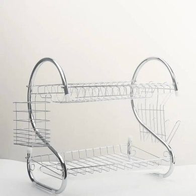 Сушилка для посуды 2 яруса нержавеющая сталь 40,5x25x37,5см