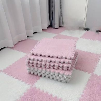 Коврик-пазл плюшевый 30&times;30см 10шт/уп floor mat AND 5579 Розовый
