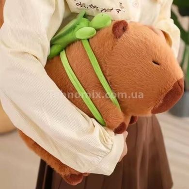 Игрушка мягкая Капибара с черепашкой 29см M 17970 Коричневая