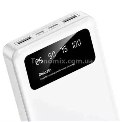 Power bank 50000mAh з дисплеєм та ліхтариком Viaking N4 Білий