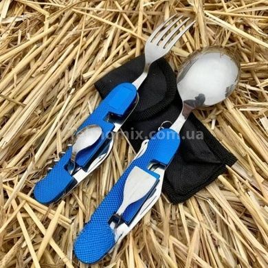 Нож карманный многофункциональный мультитул походный A-109 Black/Blue Голубой