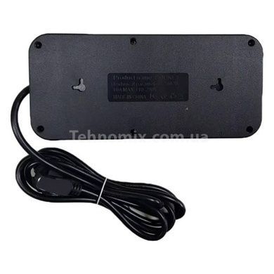 Мережевий фільтр з USB (6&times;220В+4&times;USB+1&times;Type-C) QL-1075U 3 метри Чорний