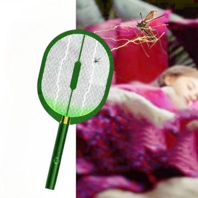 Мухобойка электрическая аккумуляторная 1200 мАч 5Вт USB Mosquito Swatter Зеленая