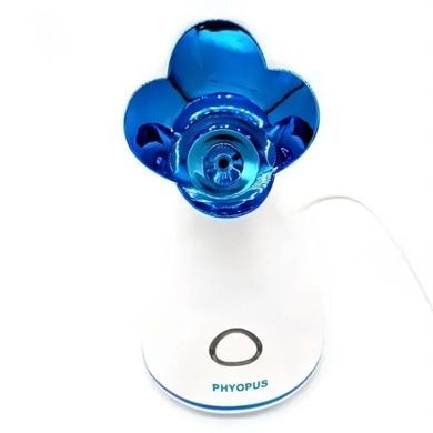Сауна паровая для лица с ингалятором Facial iconic steamer phyopus Белая с голубым