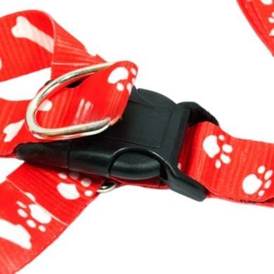 Шлея регулируемая по объему с поводком для домашних любимцев 124см PET1.2 Красный