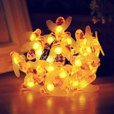 Гирлянда уличная Пчелки 5м 20LED 2V от сети 220V Теплый свет