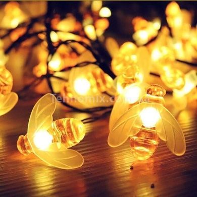 Гирлянда уличная Пчелки 5м 20LED 2V от сети 220V Теплый свет