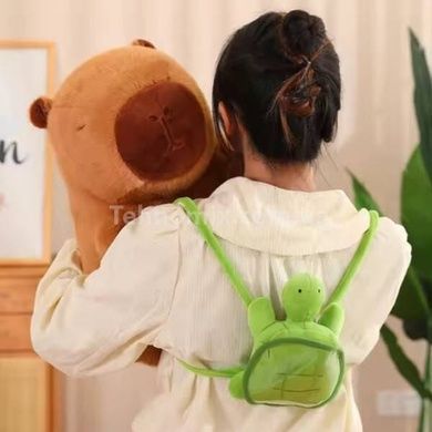 Игрушка мягкая Капибара с черепашкой 29см M 17970 Коричневая