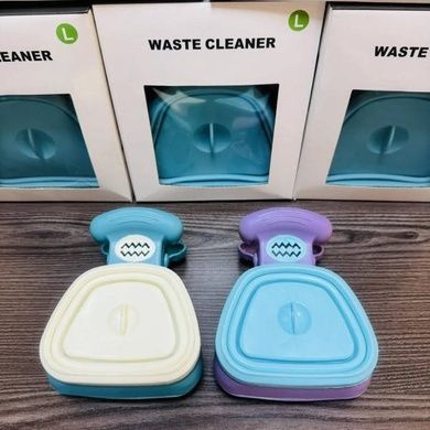 Повідець для собак + совок для збирання з пакетами Pet toilet AND1493 Блакитний з білим