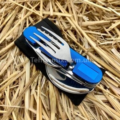 Нож карманный многофункциональный мультитул походный A-109 Black/Blue Голубой