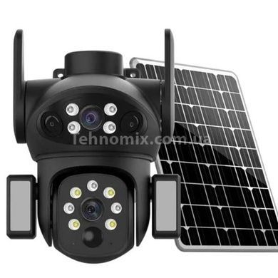 Камера відеоспостереження із сонячною панеллю AND VQ06-4G 4G solar camera app380 Чорна