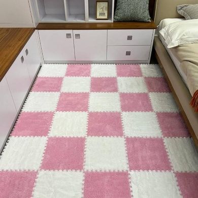 Коврик-пазл плюшевый 30&times;30см 10шт/уп floor mat AND 5579 Розовый