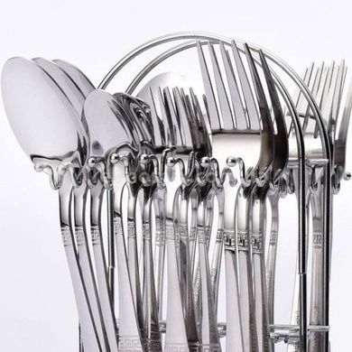 Набор столовых предметов на подставке 24шт Е24 Top Kitchen Серебро