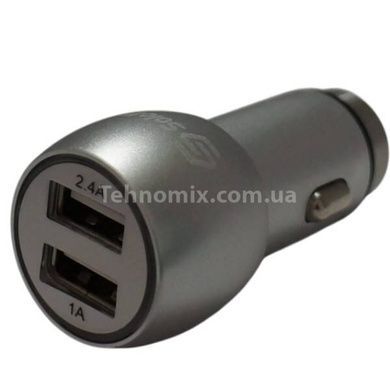 Автомобільний зарядний пристрій Soloffer C201 + кабель usb v8 Сірий з білим