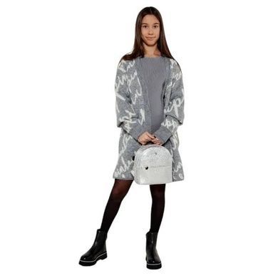 Рюкзак детский блестящий на 1 отделение 20*15*23см С 32086 Светлое серебро