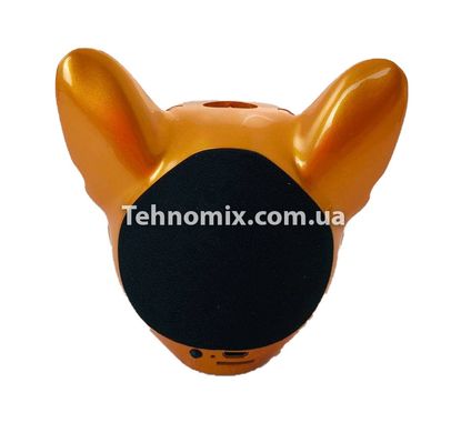Бездротова колонка Bluetooth S3 голова собаки Золота