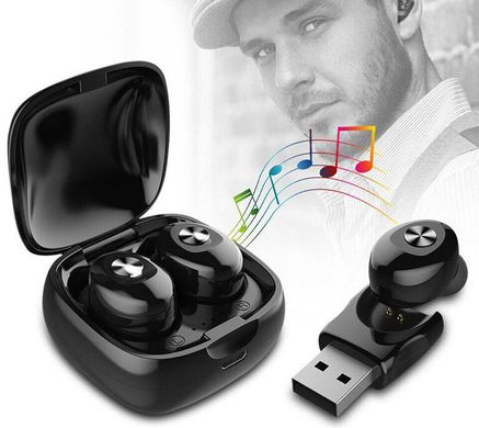 Бездротові Bluetooth навушники 5.0 HBQ XG12 з мікрофоном і зарядним кейсом Чорні