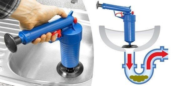 УЦЕНКА! Пневматический вантуз, очиститель канализации высокого давления Toilet dredge GUN BLUE