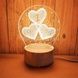 Настольный светильник&nbsp;New Idea 3D Desk Lamp Сердца в шаре I love you Белая подставка