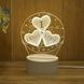 Настольный светильник&nbsp;New Idea 3D Desk Lamp Сердца в шаре I love you Белая подставка